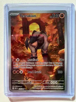 Terrakion White Flare 135/086 Illustration Rare Pokemon Card NM/Mint Condition - Image 1