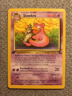 Pokemon TCG Slowbro Fossil 1st Edition Uncommon Card 43/62 LP Condition - Image 1