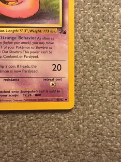 Pokemon TCG Slowbro Fossil 1st Edition Uncommon Card 43/62 LP Condition - Image 2