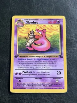 Slowbro 43/62 Fossil 1st Edition 60 HP Uncommon Stage 1 English Pokemon Card - Image 1