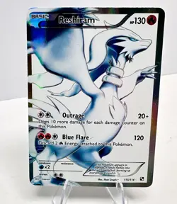 Pokemon TCG Reshiram Black & White Full Art Ultra Rare Holo Card 113/114 LP - Image 2
