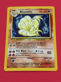 Ninetales 12/102 - HOLO RARE - BASE SET - VINTAGE WOTC POKEMON CARD - Image 1