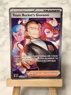 Team Rockets Giovanni 238/182 SIR Full Art Holo Destined Rivals Pokemon TCG - Image 1
