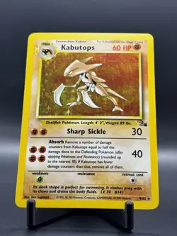 Kabutops Fossil 9/62 Holo Unlimited Holo Rare Pokemon Card WOTC - Image 1