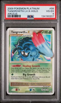 2009 Pokemon Platinum Arceus Holo Tangrowth Lv X #99 PSA 4 - Image 1