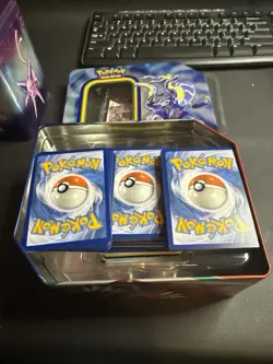 Random Bulk Lot Pokemon Cards + Collectable Tins (7x BB/WF, 1x Slaking tin) - Image 2