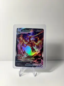 Charizard VMAX 330HP Full Art Holo Pokemon Card – Gigantamax Fire Dragon Display - Image 1