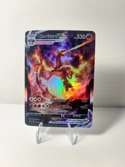 Charizard VMAX 330HP Full Art Holo Pokemon Card – Gigantamax Fire Dragon Display - Image 4