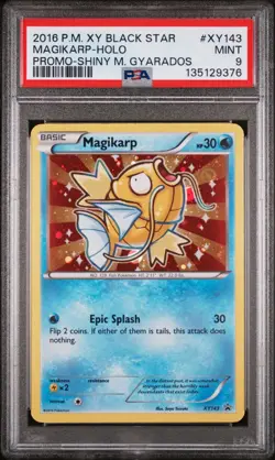 Pokemon PSA9 Magikarp Holo Promo 2016 XY143 Shiny M Gyarados English - Image 1