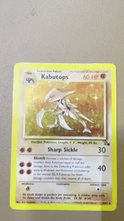 Pokemon Kabutops 9/62 Holo Rare Unlimited Fossil - Image 2