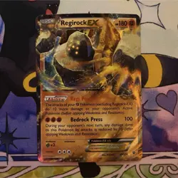 Pokemon TCG Regirock EX Fates Collide 43/124 Holo Ultra Rare 180HP 100 Attack - Image 1