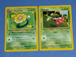 Skiploom 49/111 & Hoppip 61/111 Neo Genesis Wotc Pokemon TCG Unlimited Lp - Image 1