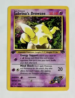 Sabrina's Drowzee 2000 Pokemon Gym Challenge 1st Edition #95/132 * Heavy Play - Image 1