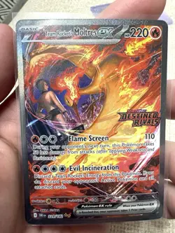 Team Rocket’s Moltres ex 229/182 SIR Pokemon TCG (Destined Rivals) NM-MT - Image 1