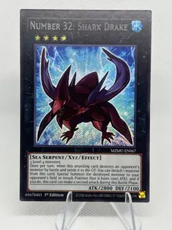 Yugioh! 1x Number 32: Shark Drake MZMU-EN067 Secret Rare 1st Ed NM - Image 1