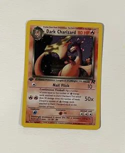 Pokemon Dark Charizard 1st Edition Holo Rare Team Rocket 4/82 80HP English - Image 2