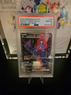 2025 POKEMON JPN SV10-GLORY OF TEAM ROCKET #125 TEAM ROCKET'S MEWTWO EX PSA 10 - Image 1