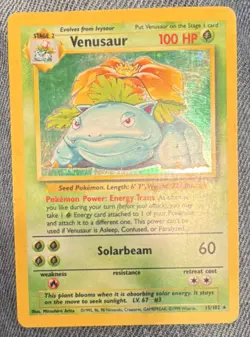 Pokemon TCG Venusaur Holo Rare Base Set 15/102 Stage 2 100 HP Solarbeam - Image 1