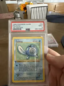 1999 Base Set 1st Edition Rare Poliwag Pokemon PSA 9 59/102 - Image 1