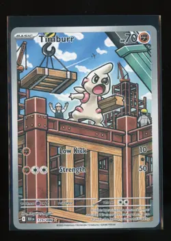Pokemon Timburr 125/086 Sv: Black Bolt Illustration Rare Holo - Image 1