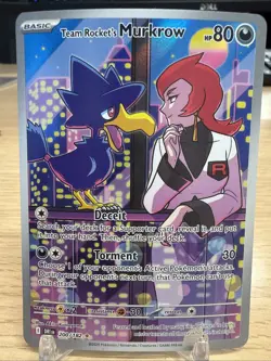 🚀 Pokemon TCG Team Rocket's Murkrow # 200/182 Sv10 Destined Rivals FULL ART NM - Image 1