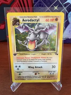 Pokemon WOTC - 1st Edition Aerodactyl Holo Prerelease 1/62 - Fossil - MP - Image 1