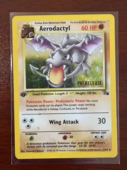 Pokemon WOTC - 1st Edition Aerodactyl Holo Prerelease 1/62 - Fossil - MP - Image 2