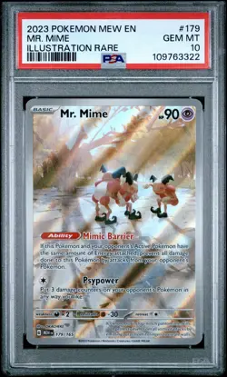 2023 POKEMON MEW EN-151 ILLUSTRATION RARE #179 MR. MIME PSA 10 - Image 1