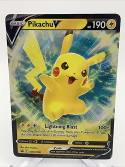 Pokemon TCG Sword And Shield Pikachu V SWSH198 Black Star Promo - Image 1