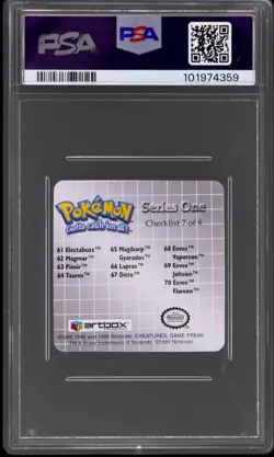1999 Pokemon Action Flipz Series One Eevee/Flareon #70 PSA 10 Gem Mint - Image 2