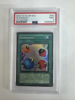 2003 YuGiOh SDJ-041 - Scapegoat - MINT - PSA 9 - Super Rare! 1st EDITION - Image 1