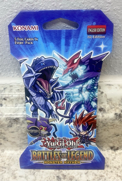 YuGiOh Battles of Legend Monster Mayhem Sleeved Booster Pack 1st Edition Sealed - Image 1