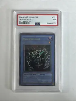 YUGIOH 2003 RELINQUISHED #SDP-001 ULTRA RARE PSA 7 NM 1st EDITION - Image 1