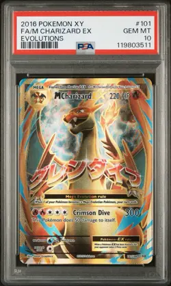 M Charizard EX 101/108 Pokemon Card Full Art Ultra Rare XY Evolutions PSA 10 - Image 1