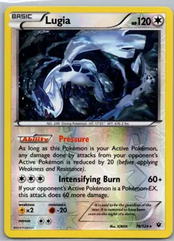 Pokemon Lugia 78/124 Fates Collide Reverse Holo Rare Basic English Card NM - Image 1