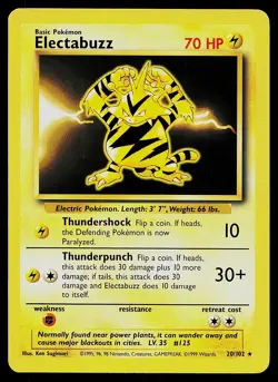 Pokemon Card - Electabuzz Base Set 20/102 Rare - Image 1