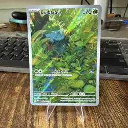 Pokemon TCG Bulbasaur Scarlet & Violet 151 Full Art Rare Card 166/165 - Image 1