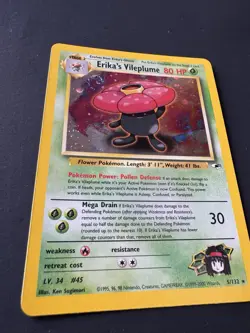 Erika’s Vileplume Holo 5/132 Gym Heroes WOTC Vintage Pokemon Card 2000 ✨SWIRL ✨ - Image 1