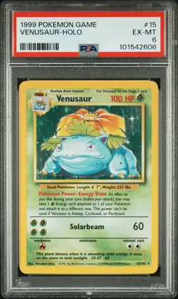 1999 POKEMON GAME #15 VENUSAUR-HOLO PSA 6 - Image 1