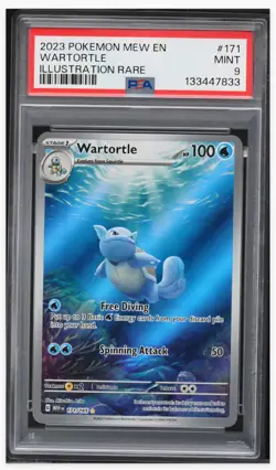 2023 😺 PSA-9 Pokemon 151 Wartortle Illustration Rare #171 - Image 1
