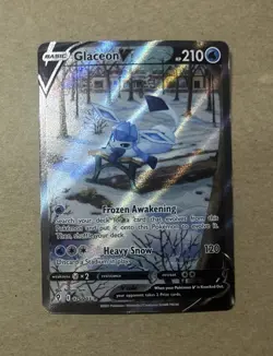 2021 Pokemon Evolving Skies Glaceon V Holo Card 175/203 - Image 1