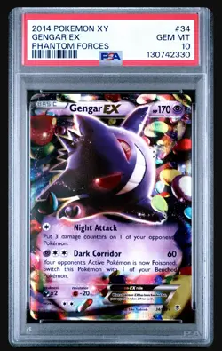 Pokemon 2014 XY - Phantom Forces Gengar EX 34/119 Ultra Rare Holo PSA 10 - Image 1