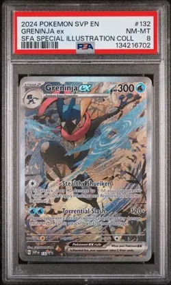 PSA 8 NM Greninja ex #132 SVP Special Illustration Collection Holo Pokemon TCG - Image 1