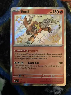 Shiny Entei 112/091 Pokemon TCG Paldean Fates Holo - Image 1