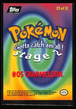 Charmeleon #E5 Pokemon 1999 Topps Movie Evolution - Image 2