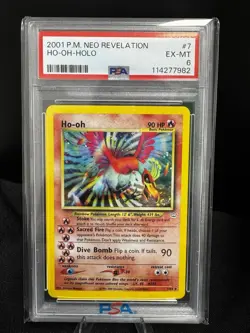 2001 POKEMON NEO REVELATION #7 HO-OH-HOLO PSA 6 - Image 1