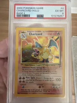 2000 POKEMON BASE SET 2 #4 CHARIZARD-HOLO PSA 6 - Image 1