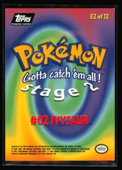 Ivysaur #E2 Pokemon 1999 Topps Movie Evolution - Image 2