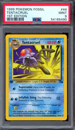 PSA 9 Pokemon 1999 1st Edition Fossil Tentacruel #44 - Image 1