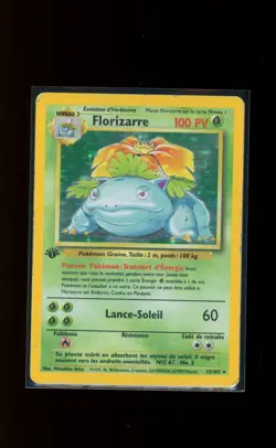1999 Pokemon 1st Edition Venusaur Base Set Holo Rare French Florizarre #15 - Image 1